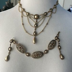 Formal jewelry set - necklace, earrings, bracelet